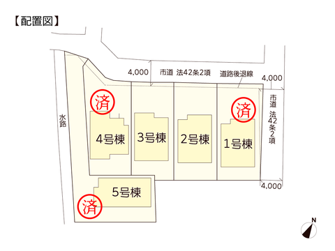 岡山県岡山市東区東平島の新築 一戸建て分譲住宅の区画図