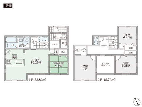 岡山県倉敷市児島味野2丁目の新築 一戸建て分譲住宅の間取り図