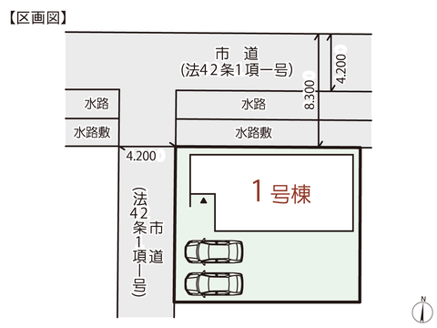 岡山県倉敷市玉島乙島の新築 一戸建て分譲住宅の区画図