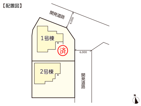 岡山県瀬戸内市長船町福里の新築 一戸建て分譲住宅の区画図