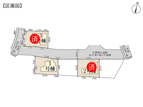 総社市井尻野の新築 一戸建て分譲住宅の区画図