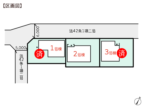 岡山県岡山市中区桑野の新築 一戸建て分譲住宅の区画図