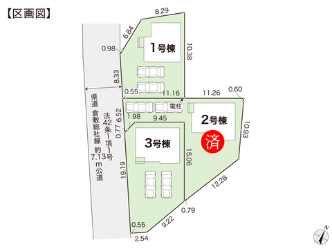 岡山県倉敷市青江の新築 一戸建て分譲住宅の区画図