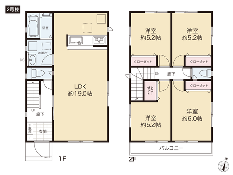 岡山県岡山市中区さい東町の新築 一戸建て分譲住宅の間取り図