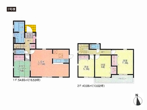 岡山県瀬戸内市邑久町山田庄の新築 一戸建て分譲住宅の間取り図