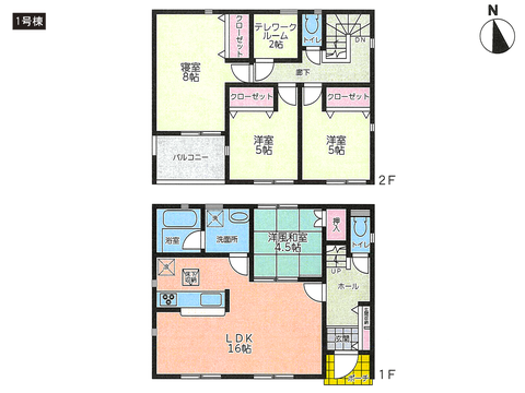 瀬戸内市邑久町向山の新築 一戸建て分譲住宅の間取り図