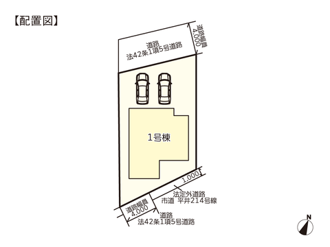 岡山市中区平井の新築 一戸建て分譲住宅の区画図