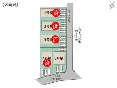 岡山市北区西辛川の新築 一戸建て分譲住宅の区画図