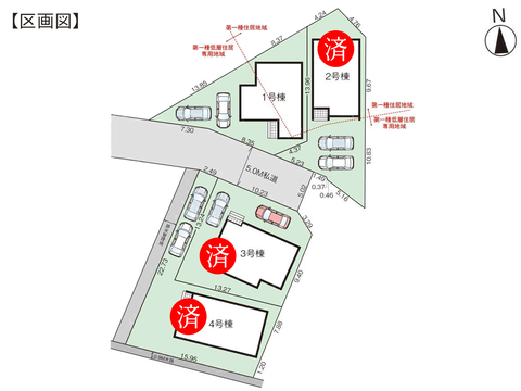 岡山市南区迫川の新築 一戸建て分譲住宅の区画図