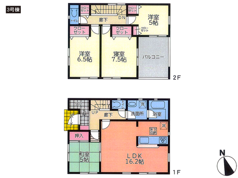 岡山県倉敷市連島町連島の新築 一戸建て分譲住宅の間取り図