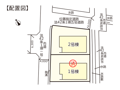 岡山市中区湊の新築 一戸建て分譲住宅の区画図