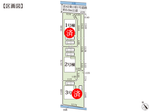 岡山県岡山市南区川張の新築 一戸建て分譲住宅の区画図