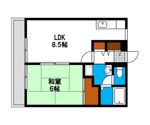 岡山市北区西崎本町の賃貸物件 間取り図