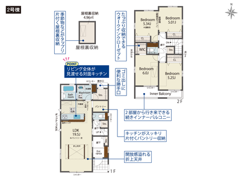 岡山市東区西大寺上2丁目の新築 一戸建て分譲住宅の間取り図