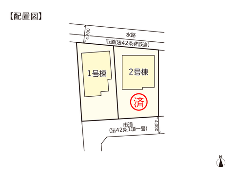 岡山市東区益野町の新築 一戸建て分譲住宅の区画図