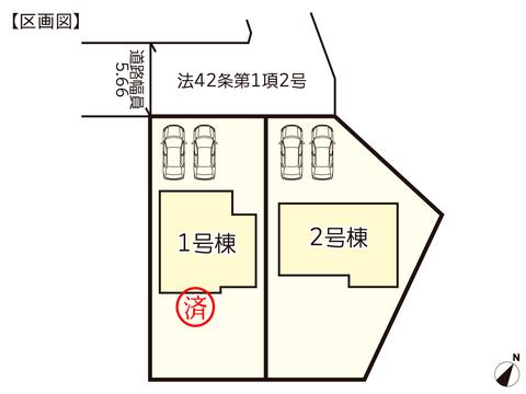 岡山県玉野市長尾の新築 一戸建て分譲住宅の区画図