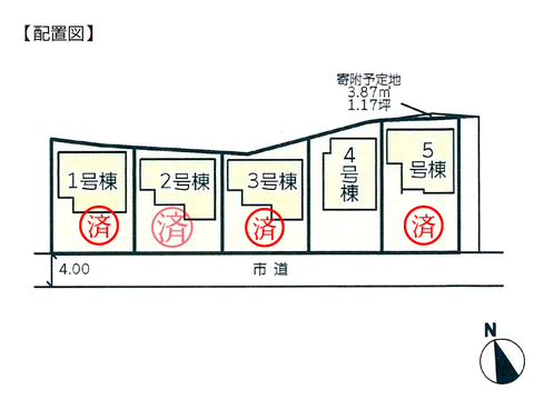 岡山県岡山市東区西大寺中野の新築 一戸建て分譲住宅の区画図