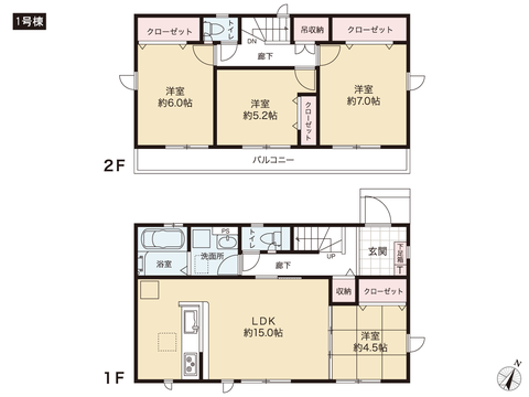 岡山県岡山市東区瀬戸町万富の新築 一戸建て分譲住宅の間取り図