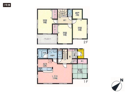 岡山県倉敷市中庄の新築 一戸建て分譲住宅の間取り図