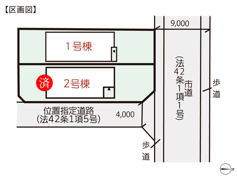 岡山県岡山市北区辰巳の新築 一戸建て分譲住宅の区画図