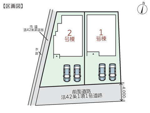 岡山市南区福富東の新築 一戸建て分譲住宅の区画図