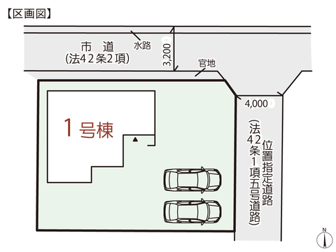 岡山県倉敷市玉島乙島の新築 一戸建て分譲住宅の区画図