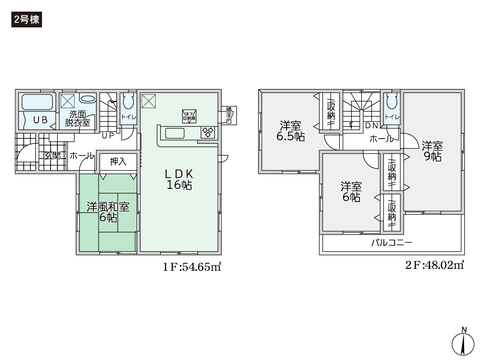 岡山県総社市井尻野の新築 一戸建て分譲住宅の間取り図