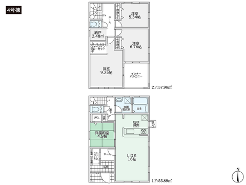 岡山県総社市門田の新築 一戸建て分譲住宅の間取り図