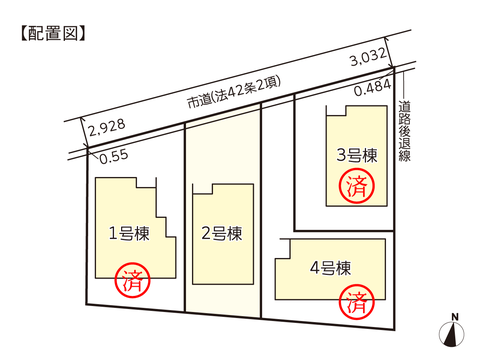 岡山市南区福島の新築 一戸建て分譲住宅の区画図