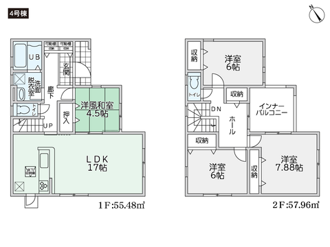 岡山県倉敷市連島町鶴新田の新築 一戸建て分譲住宅の間取り図