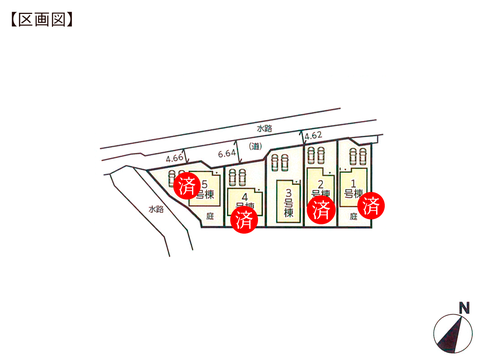 岡山県岡山市東区西大寺中野の新築 一戸建て分譲住宅の区画図