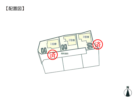 岡山県岡山市北区原の新築 一戸建て分譲住宅の区画図