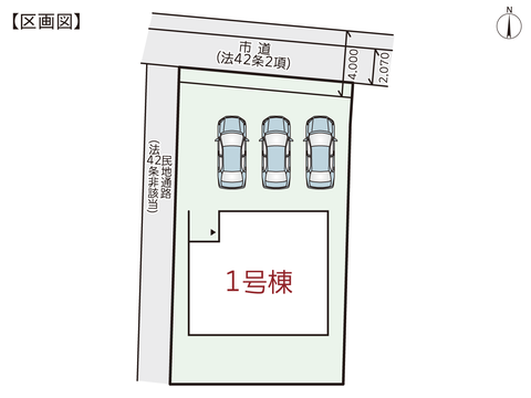 倉敷市四十瀬の新築 一戸建て分譲住宅の区画図