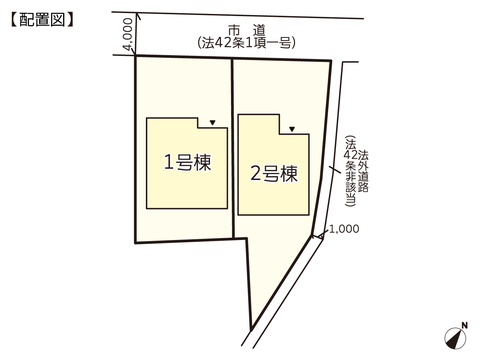 岡山県倉敷市西阿知町の新築 一戸建て分譲住宅の区画図