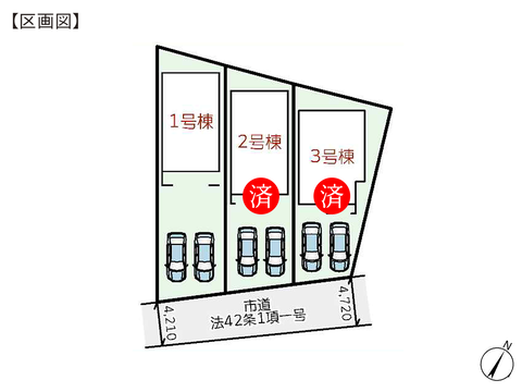 岡山県岡山市東区瀬戸町万富の新築 一戸建て分譲住宅の区画図