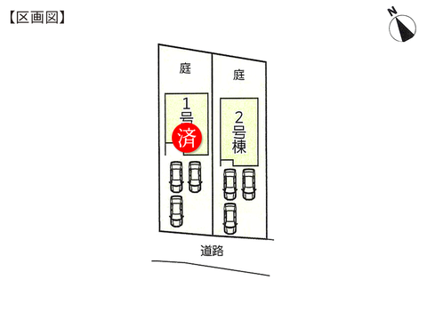 瀬戸内市長船町長船の新築 一戸建て分譲住宅の区画図