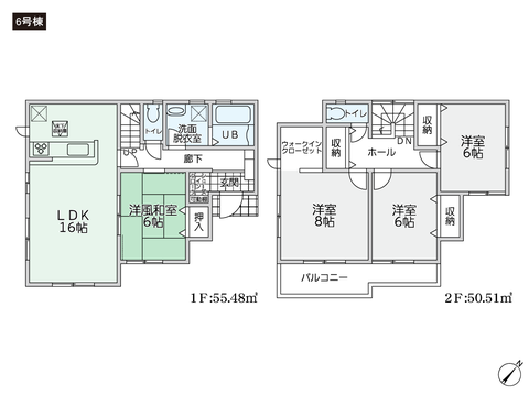 岡山県倉敷市林の新築 一戸建て分譲住宅の間取り図