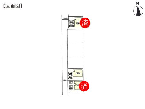 倉敷市玉島乙島の新築 一戸建て分譲住宅の区画図