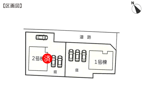 岡山県瀬戸内市長船町福里の新築 一戸建て分譲住宅の区画図