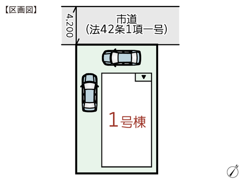 岡山県倉敷市児島田の口の新築 一戸建て分譲住宅の区画図