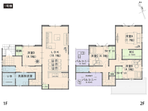 倉敷市白楽町の新築 一戸建て分譲住宅の間取り図
