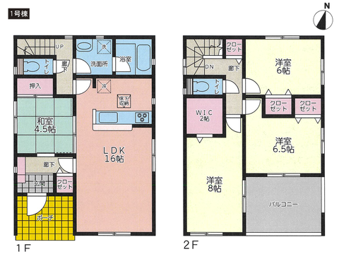 岡山市東区瀬戸町沖の新築 一戸建て分譲住宅の間取り図