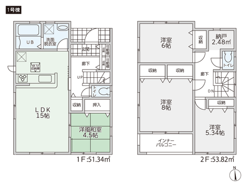 岡山県岡山市南区西市の新築 一戸建て分譲住宅の間取り図