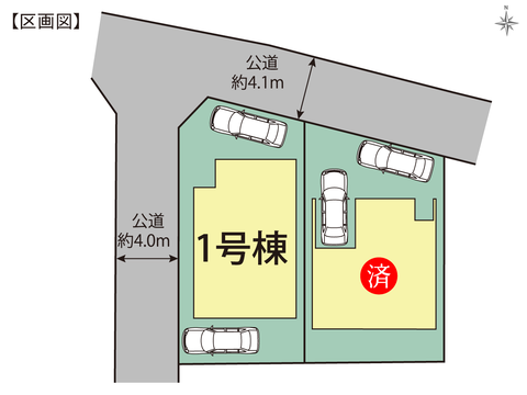 岡山県岡山市南区藤田の新築 一戸建て分譲住宅の区画図