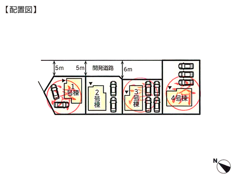 岡山県倉敷市福田町古新田の新築 一戸建て分譲住宅の区画図