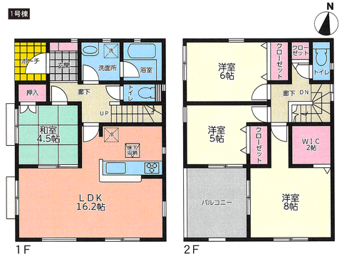岡山県玉野市田井3丁目の新築 一戸建て分譲住宅の間取り図
