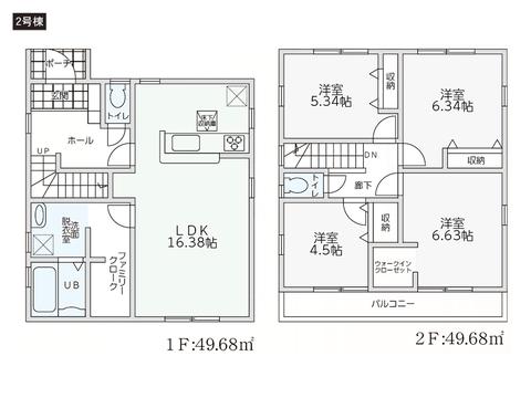 岡山市中区雄町の新築 一戸建て分譲住宅の間取り図