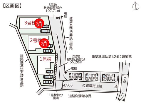 倉敷市玉島柏島の新築 一戸建て分譲住宅の区画図