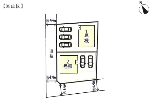 赤磐市沼田の新築 一戸建て分譲住宅の区画図