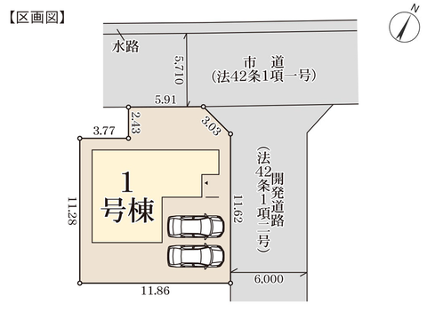 倉敷市東塚の新築 一戸建て分譲住宅の区画図